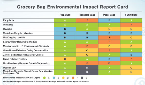 Grocery Bag Environmental Impact Report Card