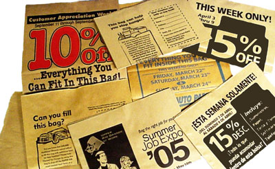 newspaper advertising folded bag